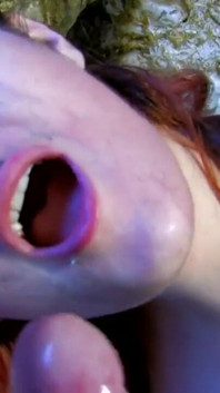 Massive knockers redhead slave whipped and fucked in a cave