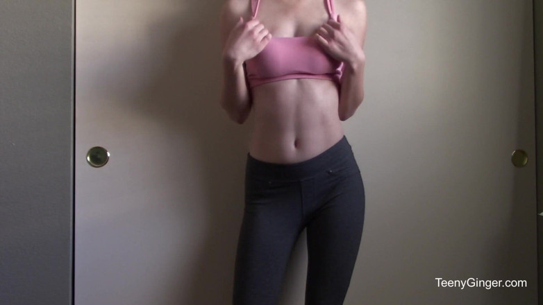Teeny Ginger: Stripping and 3 orgasms