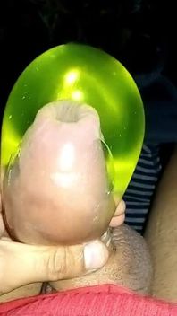 Uncut Cock Filling Condom with Piss Like Balloon