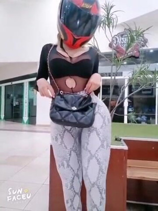 Barbietransxxxx: Girl outdoor anal square with her motorcycle helmet