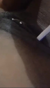 Pulling Twisting My Pieced Clit Fucking My Wet Tight Pussy with Toothbrush