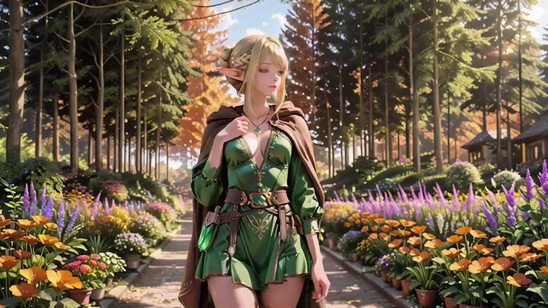 Seraphina Vale: Forest Elf Queen! Melutut di bawah cahaya matahari yang dappled,...