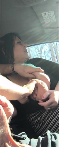 Parked in the Woods Jerking Him off and Uhoh Almost Got Caught