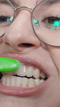 Teen Maid Toothbrush with Fresh Cumshot
