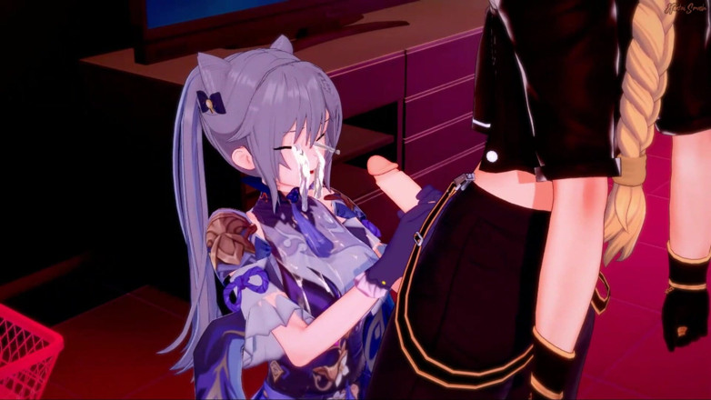 Hentai Smash: Keqing dostane výstřik na obličej, než ji ošuká Aether - Genshin...