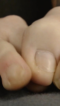 Toe wiggling långa tår ingen polsk