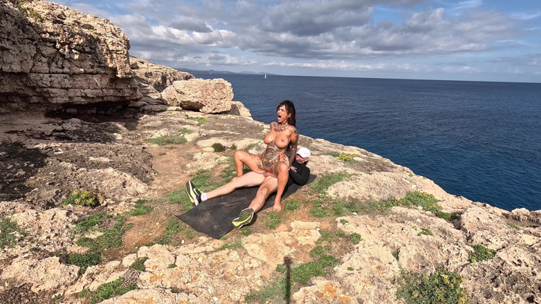 EroticOnlyClips: Outdoor Cliff Fisting Gape - Tattooed Slut Stretched Wide Open