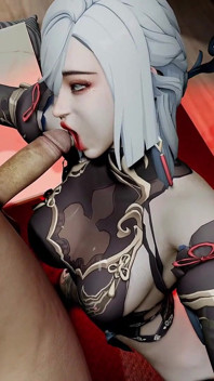 3D super heet cosplay-model gaat vreemd met grote pik