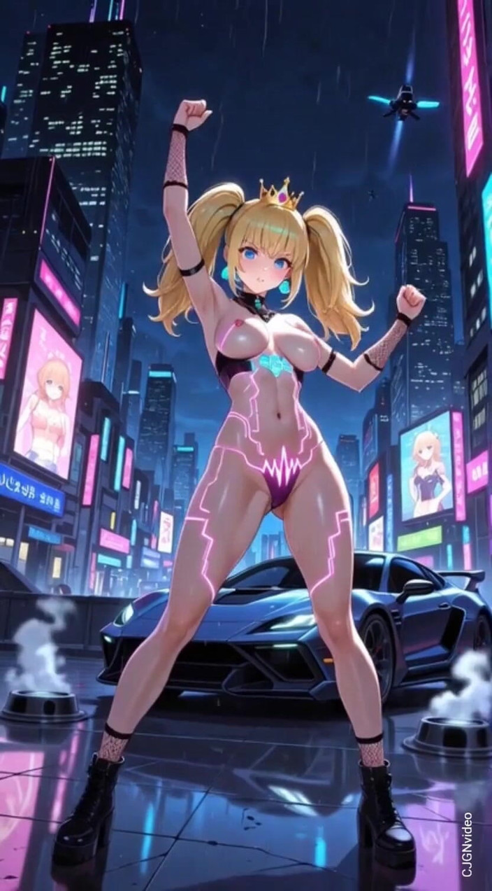 Hot girl dancing: 108. Princezna Peach Cyberpunk verze verze (ai animace)