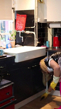 Sissy Dee Should Be Washing, but She Is Enjoying the Bubbles Too Much