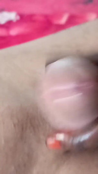 Ebony Jerking off Her White Cock