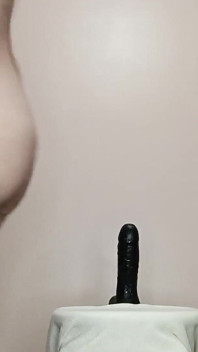 Fucking Ass with a Thick, Black Dildo 1