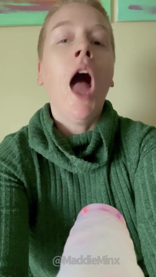 Maddie Minx productions: Ginger Milf spits and gags on giant dildo