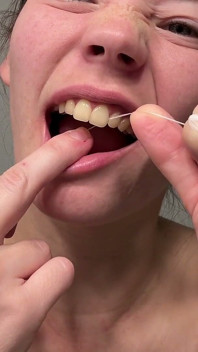 Dientes de hilo con hilo dental de deslizamiento b oral