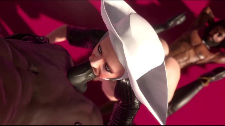 Denis animation: Horny Granny Nun and Strong Ebony Man