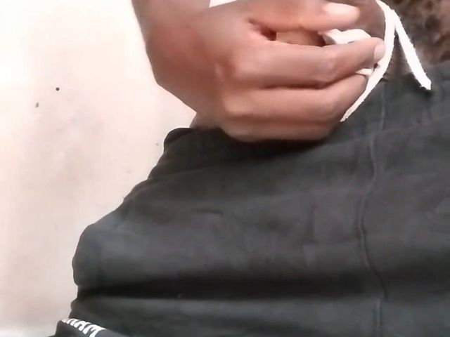 Skinny Black Amateur Gently Massaging His Massive Hard Dick in the Morning Part 1 (SexyloverG)