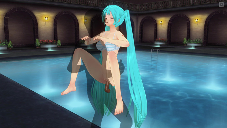 H3DC: HENTAI 3D. Miku kongkek mengangkat pose
