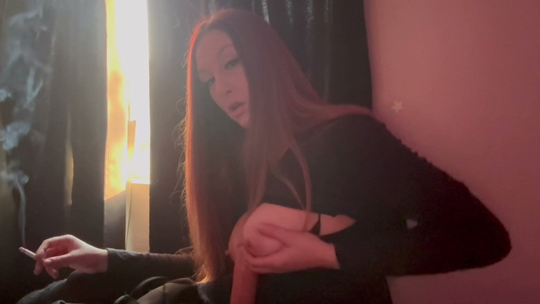 Artemisia Love: Artemisia Love Sexy Solo Smoking Fetish Session Playing with Her...