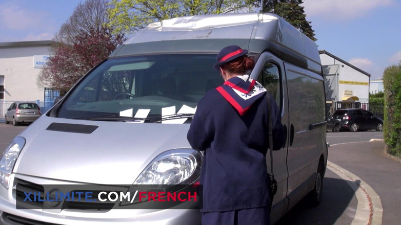 French girls at work: Redhead meter maid gets fucked in the truck