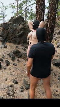 Allenamento di una schiava femminile 26/28 - sculacciata all'aperto nei boschi, come non ha ingoiato sperma del suo padrone