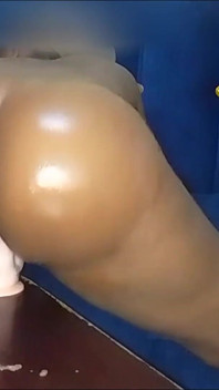 Caught Riding and Twerking on My White Cock Dildo