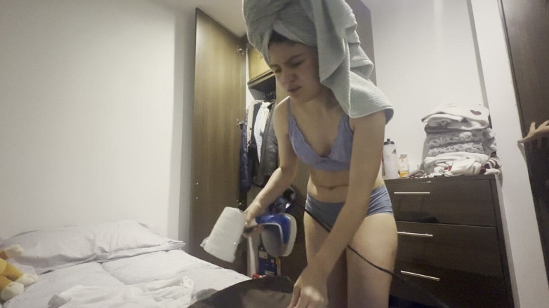 Scarlett and Chanel: I Fuck the Cleaning Lady While She's Ironing Clothes
