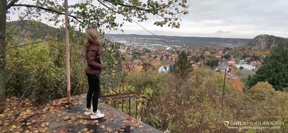 Mugur's World: Petite chick Gina Gerson loves fucking her pussy outdoor