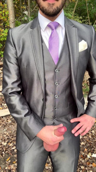 Public Outdoor Masturbation in a Shiny Suit