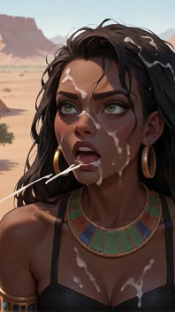 Klimaks padang pasir Ebony Queen yang direndam air: awek eboni miang dan seksi!