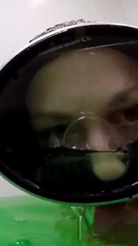 Messy Green Slime Mask Blow Job