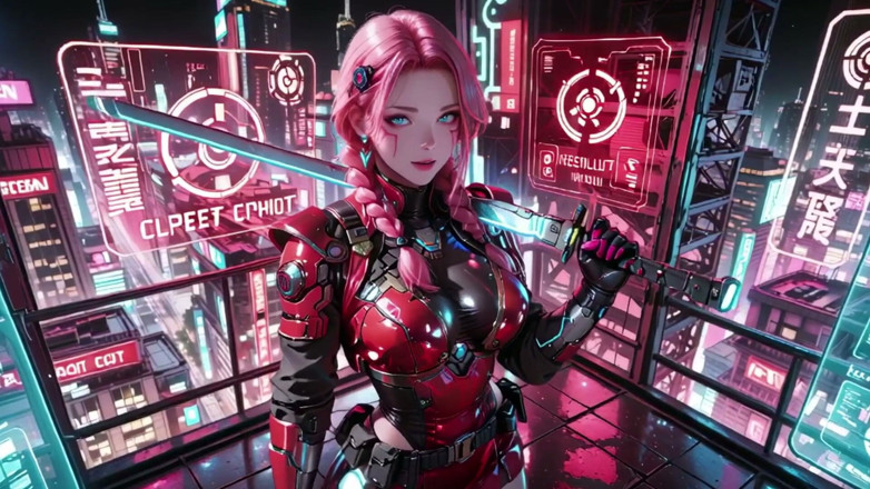 Seraphina Vale: Războinicul Mech cu părul roz! Îngenunchând pe străzile Neon, Rose Roșu și...