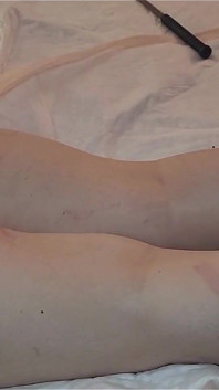 My Beautiful Size 13 Womens Feet and Long Legs Being Flogged and Whipped with a Belt and Crop While Tied Together with Manacles