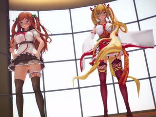 Mmd anime girls: Mmd r-18 anime girls, сексуальний танцювальний кліп 316