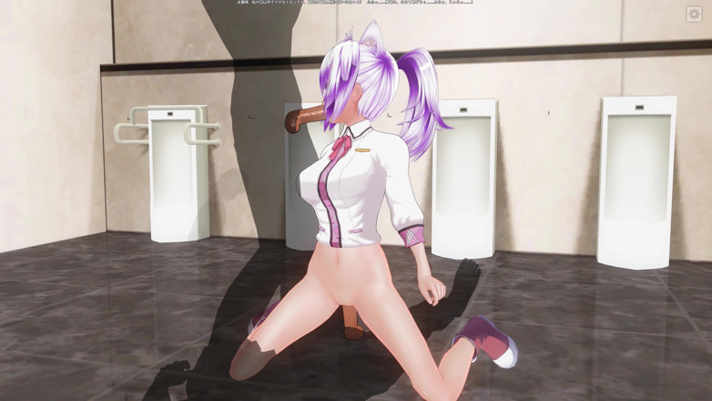H3DC: 3D HENTAI. College girl in the toilet jumps on the...