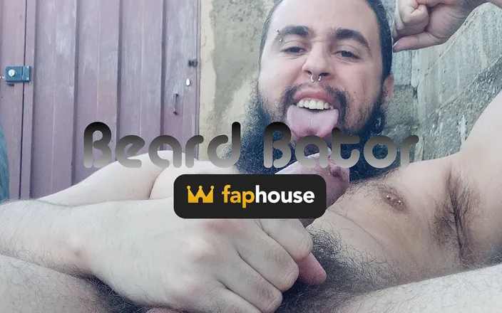 MOUTHONNIPPLES: Bator Stroking Cock Outside