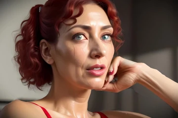 AI Porn: Sexy Redhead Digital Art 3D Animation