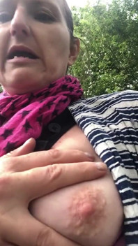 Public Titty Play Whilst Walking in the Great Outdoors