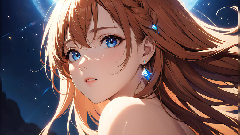 LustRender: Ethereal Ascent: uma bela jovem envolta em luz celestial