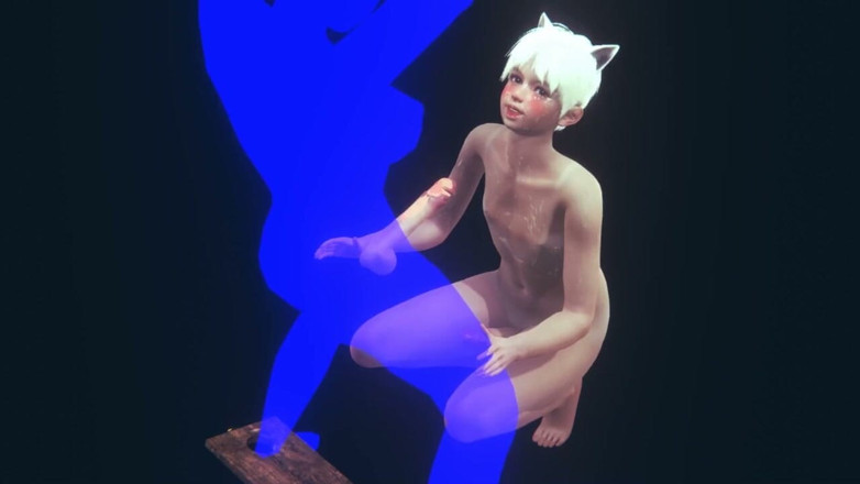 Yaoitube: Yaoi femboy - 性感的neko femboy激情做爱 第2部分