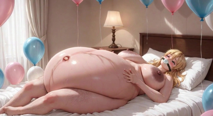 YOUR BEST FANTASY: Femme enceinte bâillonnée au ventre géant - ligotée et extrêmement excitée