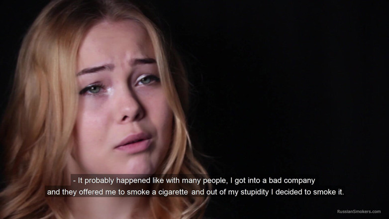 Russian Smokers: Sweet Russian Girl Smoking Cigarette in Nature
