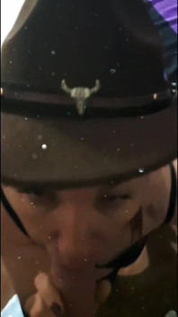 Sexy 46 Year Old Cowboy MILF Getting Her Throat Fucked by Younger Guy