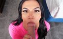 Pure TS and becoming femme: Trans Latina stunner swallows your cock