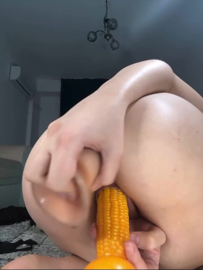 JuiceLussie: Double Dildo Fucking Tight Pussy and Virgin Ass