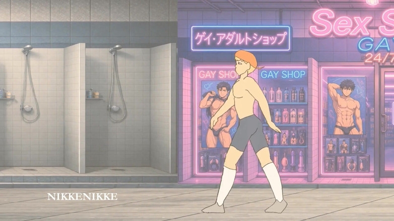 Nikkenikke animation: Yaoi: genç patenci Twink Jax'in ıslak küçük külotunu yırtıyor ve soyunma...