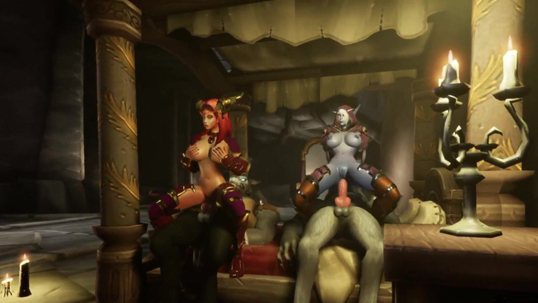 Wraith ward: Twee elven en twee weerwolven orgie gangbang