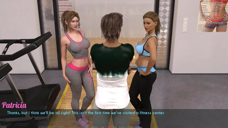 Visual Novels: Una esposa y madrastra parte 50 - las milfs hacen ejercicio en...