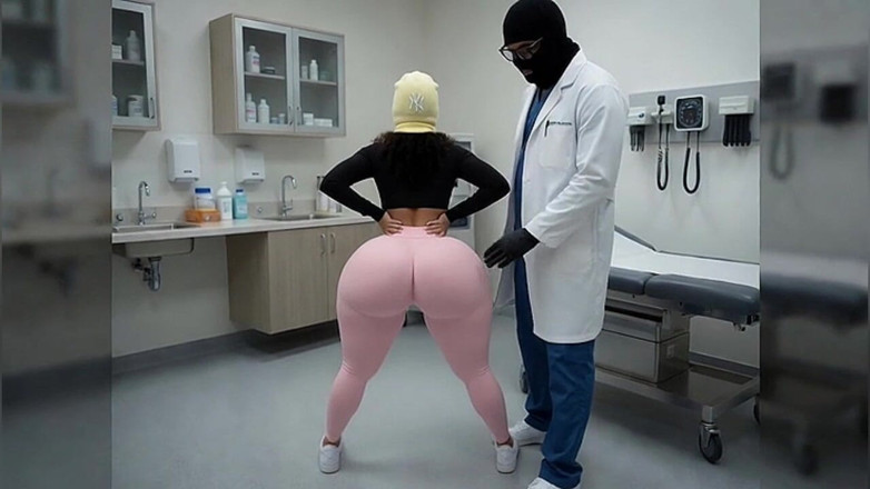 Animate golden: Tenger meisje met dikke kont twerkt in strakke roze legging...