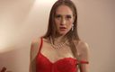 Dark Holes: Hete rode lingerie striptease voor Alexandra - zacht