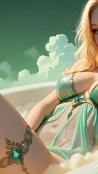 Prezentace lustrender mladé elf ženy - mýtické surrealistické fantasy umění